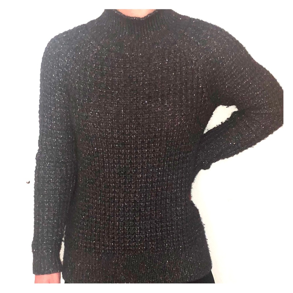 Grey Sparkle Turtleneck Sweater  |  LOFT